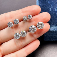 พรีเมี่ยม0.5-2ct Moissanite เพชรต่างหูสตั๊ดสำหรับผู้หญิงเดิม925เครื่องประดับเงินสเตอร์ลิงผู้หญิง Moissanite ต่างหู2023