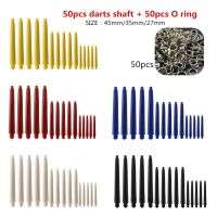 卍 50pcs 45mm/35mm/27mm Plastic Darts Shafts 4.5mm Screw Thread Dart Stems With Stainless Steel O Ring