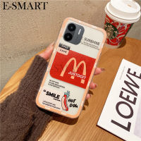 เคสมือถือสำหรับ Xiaomi Redmi A2 A1ฝาหลัง ลายการ์ตูนแฮมเบอร์เกอร์กาแฟนิ่ม TPU แฟชั่นกันกระแทกโปร่งใสสำหรับ Redmi A1 A2โทรศัพท์