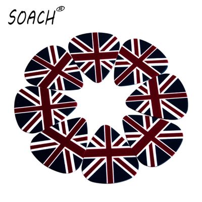 SOACH 10pcs 0.71mm The British flag high quality two side earrings pick DIY design Guitar Accessories pick guitar picks