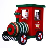 Creative Wooden Train Shape Music Box Decoration Gift DIY Home Decoration Desktop Crafts Student Christmas Birthday Gift