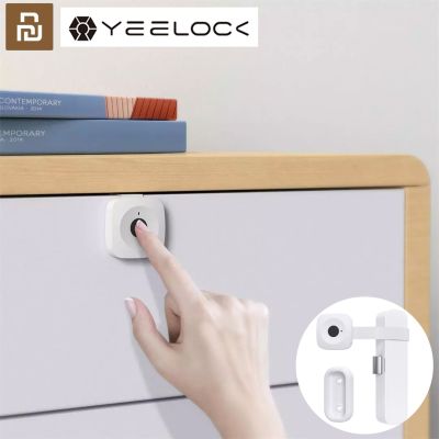 ✠✧ YEELOCK Fingerprint Drawer Lock Punch-free Smart Furniture Invisible Dark Lock 0.3S Unlock Emergency USB Power Supply