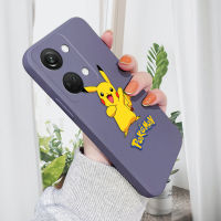 เคสสำหรับโทรศัพท์การ์ตูน Pikachu OnePlus Nord 3 5G Pocket Monster กล้องคลุมทั้งหมดของเหลวทรงสี่เหลี่ยมปลอกซิลิโคนโปเกมอนเคสป้องกันทนแรงกระแทก