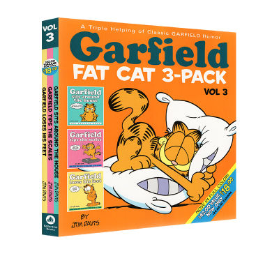 Garfield fat cat 3 Pack 3 English original classic funny cartoon childrens extracurricular reading picture story book Jim Davis