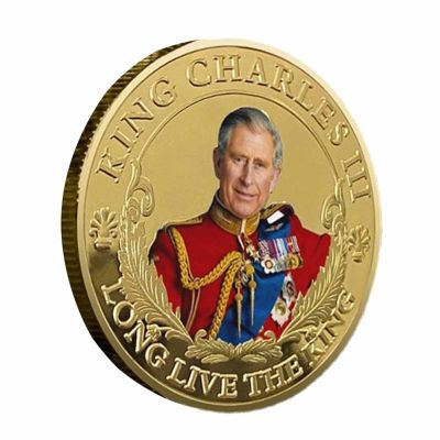 King Charles III Coronation Coin British King Stereo Embossed Color Printing 2023 Commemorative Metal Coin For Souvenir