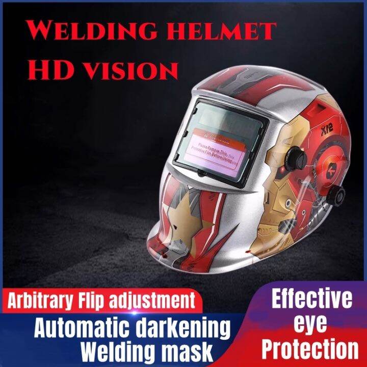 Solar Auto Darkening True Color Welding Helmet Tig Mig Grinding Helmets Welding Mask Large View 5268