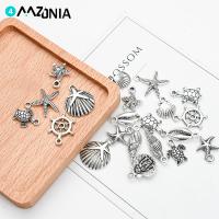 10pcs Metal Sea Shell Charms Ocean Pendants Starfish Animal Bracelet Necklace DIY Handmade Accessories Craft Wholesale DIY accessories and others