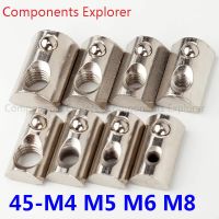 45Series M4 M5 M6 M8 T Slot Nuts Roll-In Spring Ball Loaded Elastic Nuts Aluminum Extrusion Profiles 3D Printing Hand Tool Parts Accessories