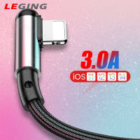 สายที่ชาร์จไฟรวดเร็ว Usb 90องศา,สายสาย Usb ไนลอนรูปตัว L สายโทรศัพท์อัลลอยด์ใช้ได้กับ Iphone 13 12 11 Pro Max Xs Xr X 8 7 6 6S 5S