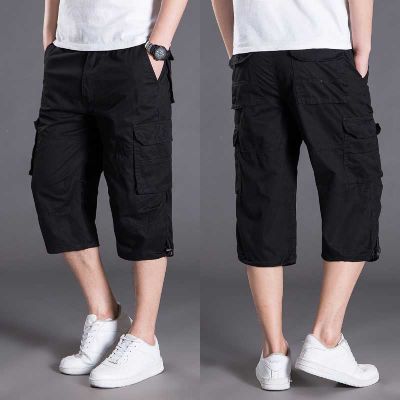 Summer Short for Men Plus Size Cargo Shorts Casual Cotton Beach Board Shorts with Multi Pocket Loose Baggy Joggers Clothes