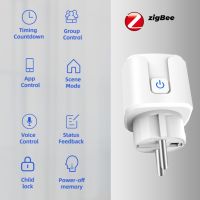 ปลั๊ก Zigbee EU Art เต้าเสียบไฟรีโมทคอนโทรล Tuya Zigbee พร้อมแหล่งจ่ายไฟควบคุมด้วยเสียง Alexa Yandex Alice Google