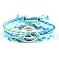 Adjustable 3pcs/set Blue Bracelet Bohemian Waves Life Tree OM Yoga String Braceelets Charm Woven Bangles Friendship Gift Jewelry Charms and Charm Brac