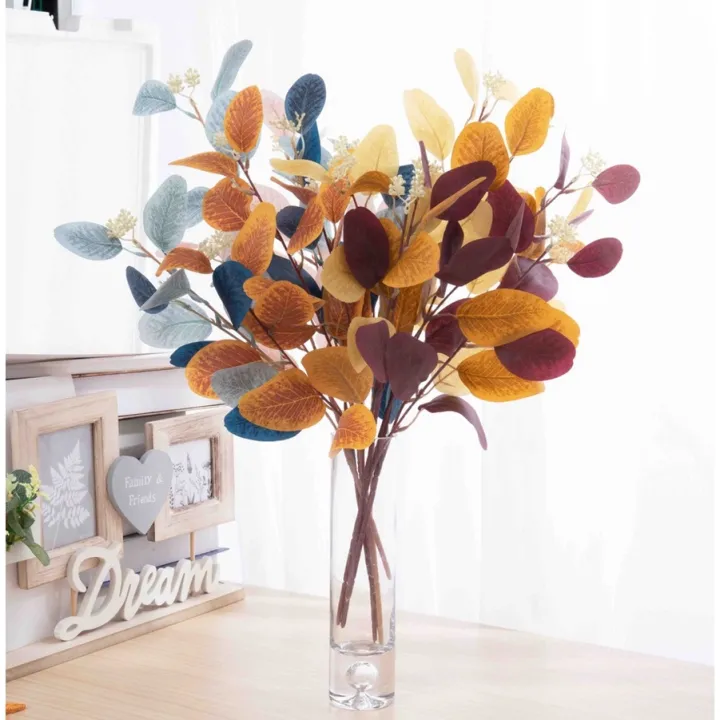 Simulation of Eucalyptus Leaves Morandi Color Wedding Hall Floral