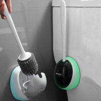 Flex Toilet Brush With Holder Set Long Handled Rubber Silicone Cleaner Brush Wall Mounted Leakproof Wc Bathroom Accessories