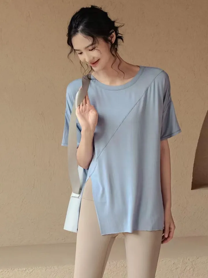 Short Sleeve Yoga Shirts for Women Loose Yoga Running Tops T Shirt