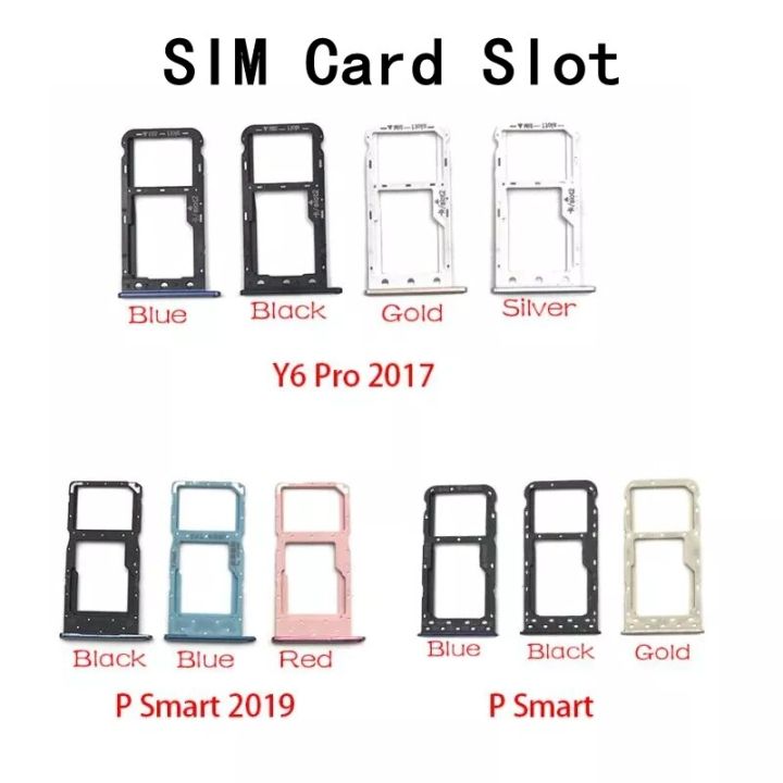 เหมาะสำหรับ Huawei Y6 Y7 Pro 2017 P 2019อัจฉริยะนาโนซิมกระเป๋าเก็บบัตรถาดอะไหล่ช่อง TF คู่การ์ด SD