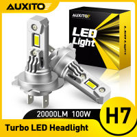 AUXITO 2ชิ้นหลอดไฟหน้า Turbo LED 20000LM 100W H7พลังงานสูง LED ไฟหน้า CSP ชิป1:1การออกแบบขนาดเล็กไฟรถยนต์12V *