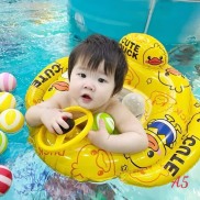 Phao bơi chống lật an toàn cho bé từ 2-5T có tay lái họa tiết dễ thương