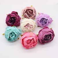 5pcs/lot 10cm High Quality Peony Flower Head Silk Artificial Flower Wedding Decoration DIY Garland Craft Flowe