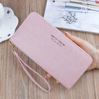 Fashion Women Simple Wallet Solid Color Letter Print Card Holder Female Wristband Zipper Coin Purses Clutch Phone Bag Money Clip