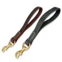 Genuine Leather Dog Pet Short Leash Real Leather Short Dog Traffic Lead Leash for Large Dogs Training and Walking Black Brown Collars