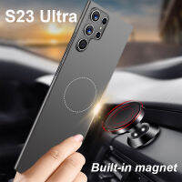 กรณี S23อัลตร้า5กรัม S23ultra S23บวก Silm เจ้าของรถแม่เหล็กปกแข็งสำหรับ S Amsung G Alaxy S23อัลตร้า5กรัมบวก S23เคลือบกรณี