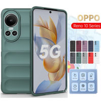 เคสซิลิโคนนิ่มสำหรับ OPPO Reno10/Reno10 Pro 5G เป็นมิตรต่อผิวป้องกันกล้องกันกระแทกฝาครอบด้านหลังทรงสี่เหลี่ยม