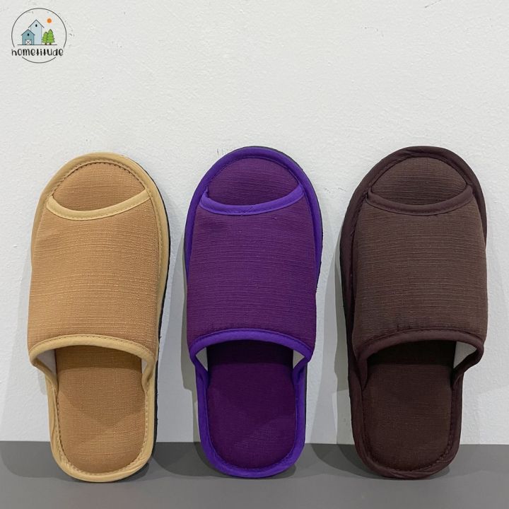 รองเท้าใส่ในบ้าน-ผ้าฝ้าย-รองเท้าหัวเปิด-ผ้าฝ้ายชินมัย-สลิปเปอร์-slippers