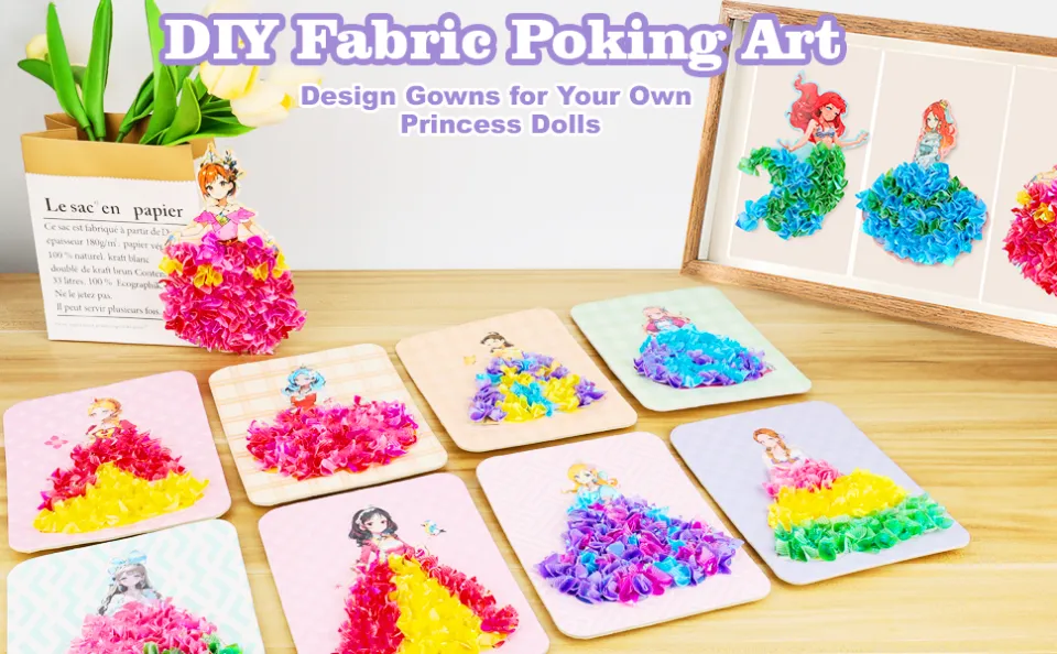 Creative Puzzle Puncture Painting For Kids 8-12,diy Princess Dress