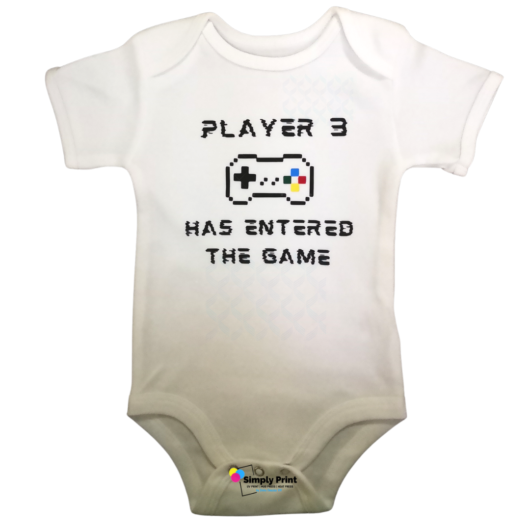 Player 3 Has Entered The Game Print Newborn Baby T-shirt Toddler Graphic Tee Top 