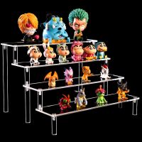 20-50cm Wood Acrylic Riser Display Shelf Stand for Amiibo Funko Figures Toy Cupcake Dessert Perfume Collection Cosmetic Makeup