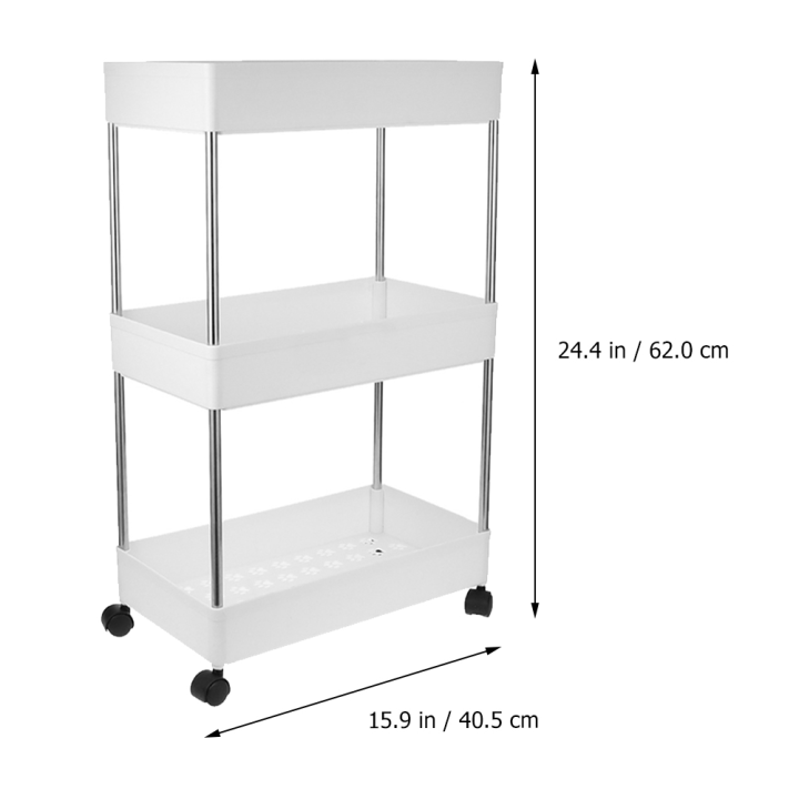 รถเข็นห้องน้ำชั้นจัดเก็บรถเข็นช่องว่างครัวสำนักงานรถเข็นล้อชั้นวางพลาสติกมัลติฟังก์ชั่ชั้นวางเก็บเข้าลิ้นชัก