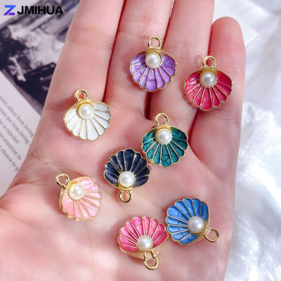 15pcs Pearl Shell Charms Pendants Enamel Charm For Jewelry Making Supplies DIY Handmade Earrings Anklets Bracelets Accessories DIY accessories and oth