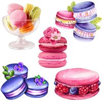 Three Ratels CO46 Watercolor hand-painted macaron pastry sticker kitchen restaurant decoration decal Wall Stickers Decals