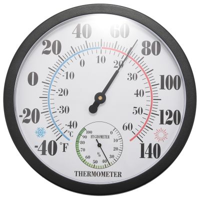 10 inch Indoor Outdoor Weather /Hygrometer for Patio, Wall Decorative, No Battery Needed