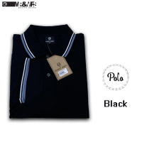 เสื้อโปโลชาย เสื้อคอปกชาย แขนสั้น แบบคลีบ POLO ผ้าCOTTON (สีดำ)