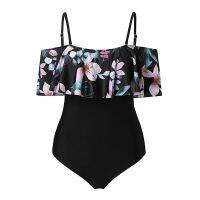 Sweet Ruffles Bikini For Women One Pieces Woman Swimwear Print Lady Beachwear Female Swimsuit NEW BANNIROU Free Shipping