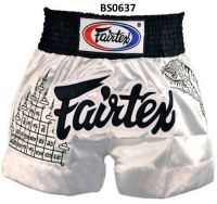 Fairtex Boxing Muay Thai Shorts BS0637 ( M,L)  กางเกงมวย เเฟร์เเท็กซ์  สีขาว ทำจากผ้าซาติน ของเเท้จากโรงงานเเฟรฺ์เเท็กซ์