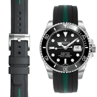 สายนาฬิกาแบรนด์ Everest รุ่น EH5 Bicolor Black Green for Rolex Sports 20mm