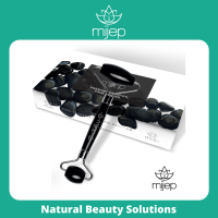 Black Obsidian Face Roller - ลูกกลิ้งหินออบซิเดียนนวดหน้า เครื่องมือความงามจากหินแท้ 100% สำหรับการนวดหน้า เครื่องมือบำรุงผิวหน้าทางแพทย์ศาสตร์จีนโบราณ