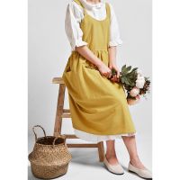 Korean Style Cotton Linen Gardening Coffee Shop Kitchen Aprons Cooking Baking Cleaning Restaurant Stylish Design Florist Apron Aprons