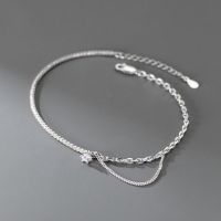 【CW】✘◄☇  The Leg 925 Sterling Anklets Woman Tennis Chain  Foot Tobillera Beach Accessories Barefoot anklets