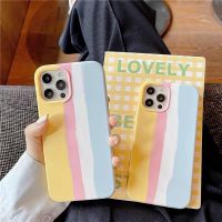 Peach Pink Rainbow Stripes Cover Case เคสสายรุ้ง สีชมพู