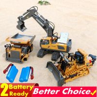 【hot】☈¤❧  4WD Children Excavator Car Alloy Dump Truck Bulldozer Engineering Road Boy Kids