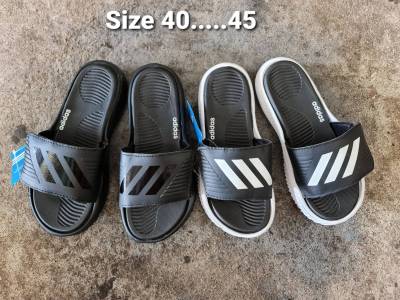 (สินค้าขายดี) SIZE.40-45 EU รองเท้าแตะADIDAS ดำล้วน/ดำขาว รองเท้าแตะผู้ใหญ่ รองเท้าแตะแบบสวม รองเท้าแตะแฟชั่น รองเท้าแตะราคาถูก เบา ใส่สบาย [SDT015]