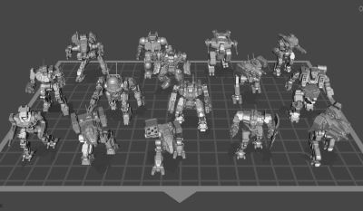 โมเดล Robot figures mechwarrior MWO BattleTech (scale 1/25 , 1/35 1/64)