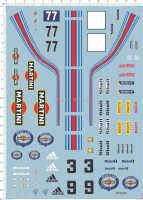 124 Scale Martini Sports Racing รถเครื่องหมายโลโก้รุ่น Decal