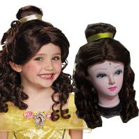 Beauty and the beast belle princess lovely bud girl in wig hair princess belle wig