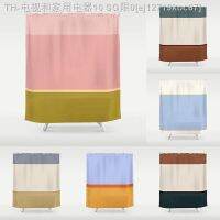 【CW】♠  Color Block Pattern Curtain Decoration Bathtub Personality Shower