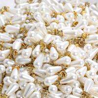 20 Pcs Imitation Pearl Drop Pendant Environmentally Friendly ABS Glass Rhinestone Gold DIY Earrings Zipper Handmade Clothing DIY accessories and other